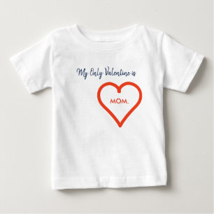 バレンタインデー 赤いハート 名前入り オーダーメイド ベビーTシャツ