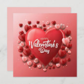 バレンタインデー 赤いハート 愛 シーズンカード (正面/裏面)
