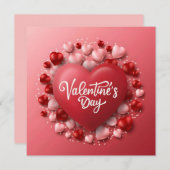 バレンタインデー 赤いハート 愛 シーズンカード (正面/裏面)