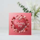 バレンタインデー 赤いハート 愛 シーズンカード (スタンド正面)