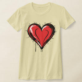 バレンタインデー - 赤いハート Tシャツ