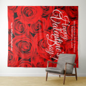 バレンタインデー 赤いバラ | フォトセルフィーバックドロップ タペストリー (インサイチュ(横))
