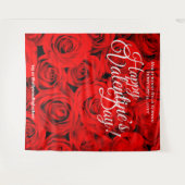 バレンタインデー 赤いバラ | フォトセルフィーバックドロップ タペストリー (正面(横))