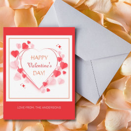 バレンタインデー 赤いピンクのハートのタイポグラフィ シーズンカード