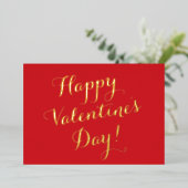 バレンタインデー 赤い筆記体 幸せなバレンタインデー 箔シーズンカード (立ち正面)