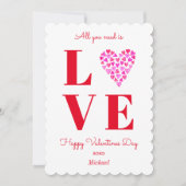 バレンタインデー 赤い 愛の ハート 太い シーズンカード (正面)