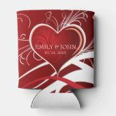 バレンタインデー – 赤と白ハート 缶クーラー (裏面)