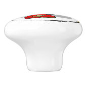 バレンタインデー(赤)スコットランド犬(黒)かわいい セラミックノブ (側面)