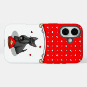バレンタインデー（赤）スコットランド犬（黒）かわいい Case-Mate iPhoneケース (裏面 (横))