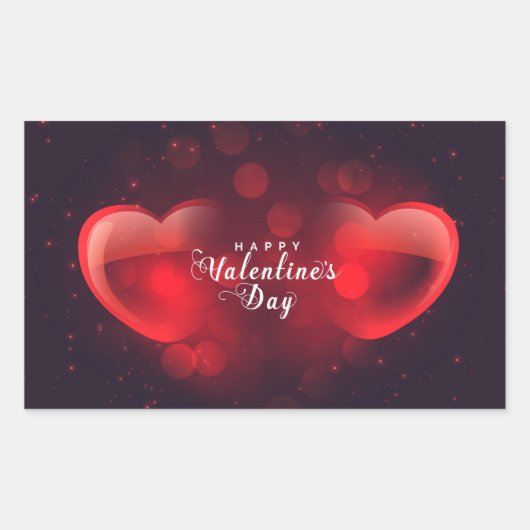 バレンタインデー 長方形シール (正面)