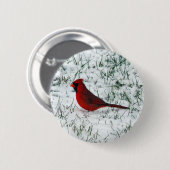 バレンタインデー(鳥)ショウジョウコウカンチョウクラシックラウンドステッカー 缶バッジ (正面&裏面)