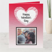 バレンタインデー 黒オンブレ フォト カード (正面)