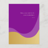 バレンタインデー， 1:2，紫と金ゴールド，愛 ポストカード (正面)