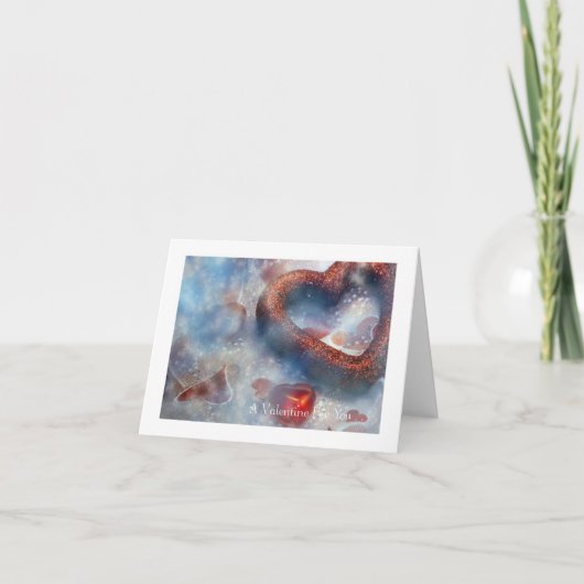 バレンタインデー： 2赤いハート シーズンカード (正面)