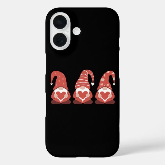 バレンタインデー 3匹のかわいいノームがハートを持つ Case-Mate iPhoneケース (裏面)