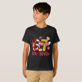 バレンタインデー 67 おもしろ ６ ７ ハート Tシャツ (正面フル)