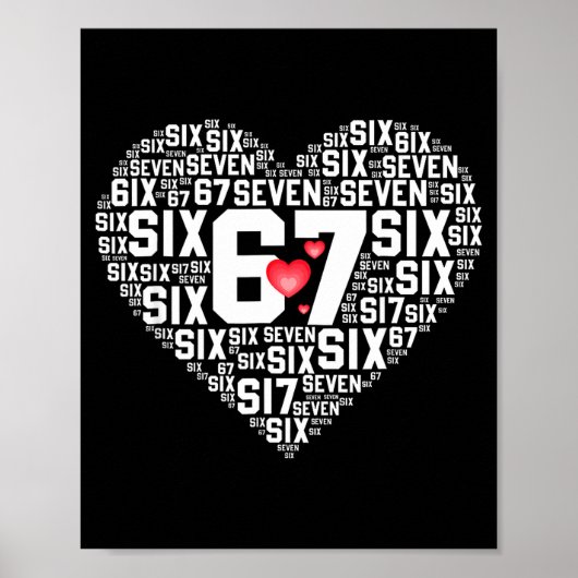 バレンタインデー 67 ジョーク・面白画像 シックス・セブン 6 7 バレンタイン ポスター (正面)