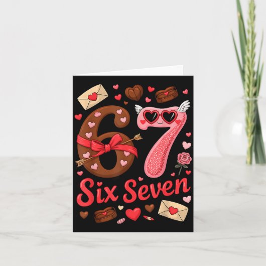 バレンタインデー 67  ハートでいっぱいの面白いミーム カード (正面)