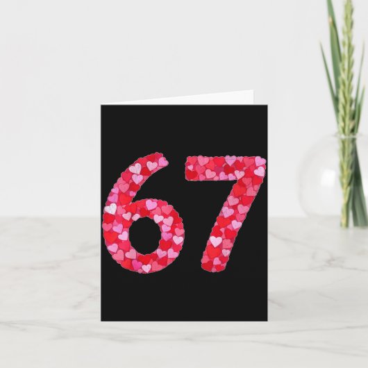 バレンタインデー 67 ハートでいっぱいの面白いミーム カード (正面)
