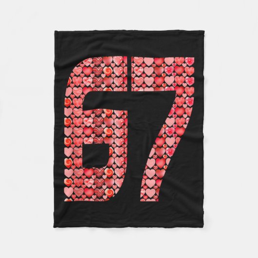 バレンタインデー 67 ハートでいっぱいの面白いミーム S フリースブランケット (正面)