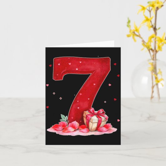 バレンタインデー 67 ハートでいっぱい 面白い 六 セブン カード (黄色い花)