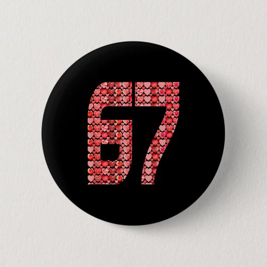 バレンタインデー 67 ミーム ハートでいっぱい 面白い S 缶バッジ (正面)