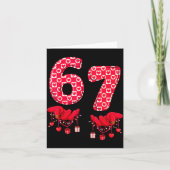 バレンタインデー 67 ミーム 六七 6 7 ヴァレンタインを カード (正面)