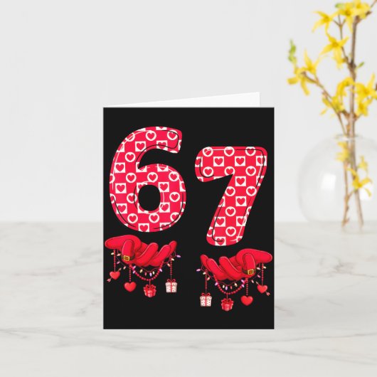 バレンタインデー 67 ミーム 六七 6 7 ヴァレンタインを カード (黄色い花)