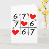 バレンタインデー 67 6と7のミーム ラブ 6 7 ハートC カード (黄色い花)