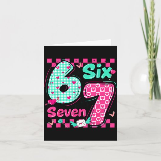 バレンタインデー 6 7 シックス セブン プレッピー ハーツ カップル カード (正面)