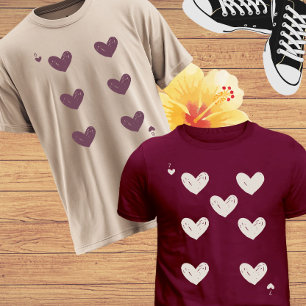 バレンタインデー 6 & 7 メメ マッチング カップル 女性用 トライブレンドTシャツ