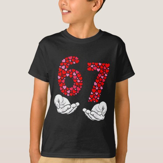 バレンタインデー 6-7 メーム 六 七 6 7 バレンタイン Tシャツ (正面)