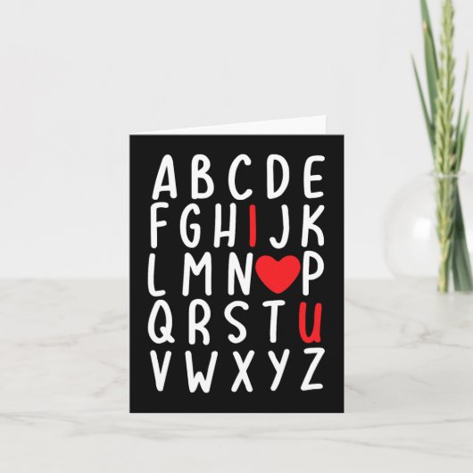 バレンタインデー ABC ハート 先生へのギフト 愛してる カード (正面)
