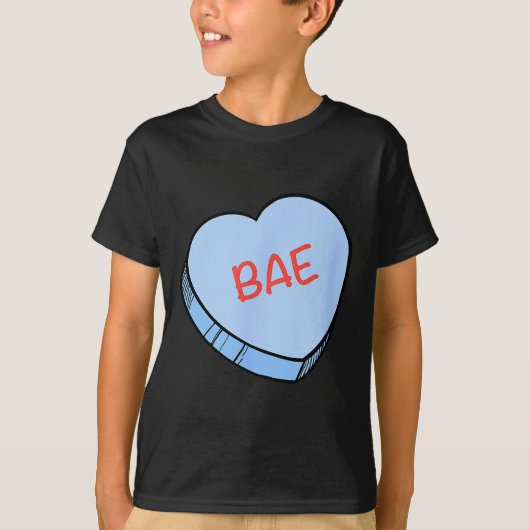 バレンタインデー 「bae」コンバージョン・ハート tシャツ (正面)