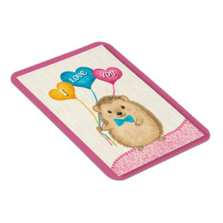バレンタインデー I Love You かわいいハリネズミ マグネット