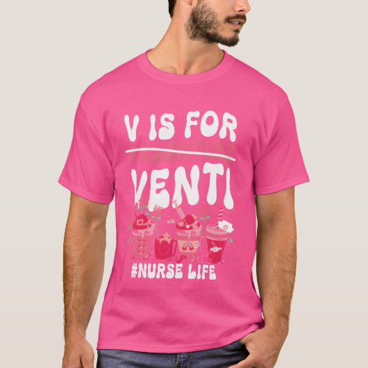 バレンタインデー Vはヴェンティのコーヒー好き看護師のf Tシャツ (正面)