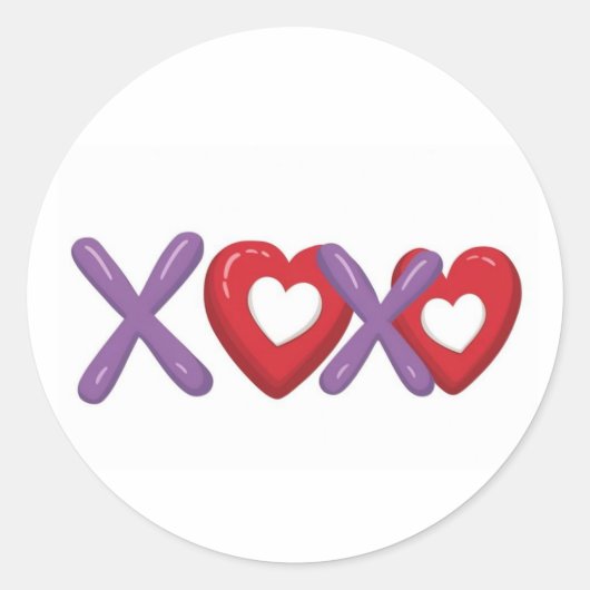 バレンタインデー XOXOプリント ステッカー (正面)