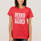 バレンタインデー XOXO ハート Tシャツ (正面)