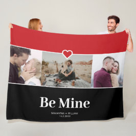 バレンタインデーBe Mineフォトコラージュ フリースブランケット