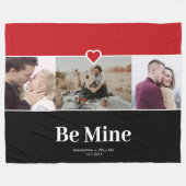 バレンタインデーBe Mineフォトコラージュ フリースブランケット (正面(横))