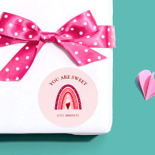 バレンタインデーBoho Rainbow You are sweet ラウンドシール