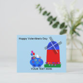 バレンタインデーBunny Egg Car #4はがき ポストカード (スタンド正面)