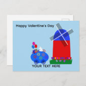 バレンタインデーBunny Egg Car #4はがき ポストカード (正面/裏面)