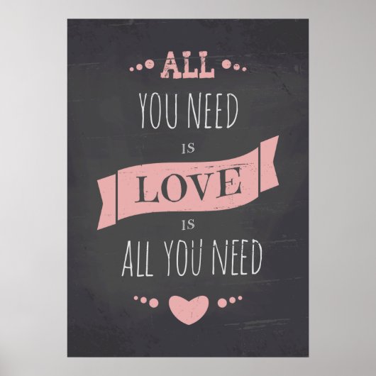 バレンタインデーChalkboardスタイルポスター ポスター (正面)