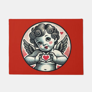 バレンタインデーCherub Cupid Angel ドアマット