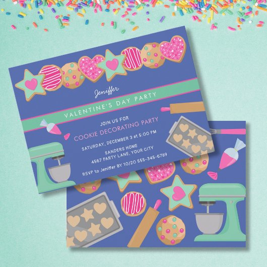 バレンタインデーCOOKIEパーティの招待状 招待状