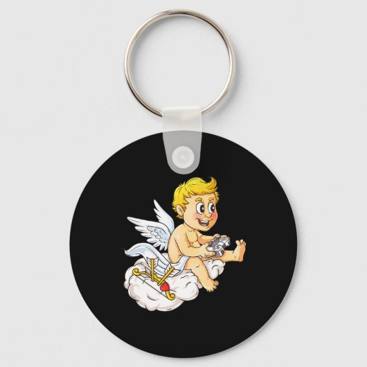 バレンタインデーCupidビデオゲーマーコントローラーBoys K キーホルダー (正面)