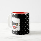 バレンタインデーDachshund （ブラック&タン） – かわいい犬 ツートーンマグカップ (正面左)