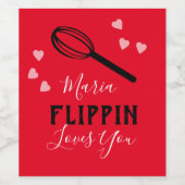バレンタインデーFlippin Loves Youハート ワインラベル (シングルラベル)