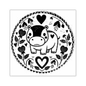 バレンタインデーHippo Hippopotamus ラバースタンプ (インプリント)